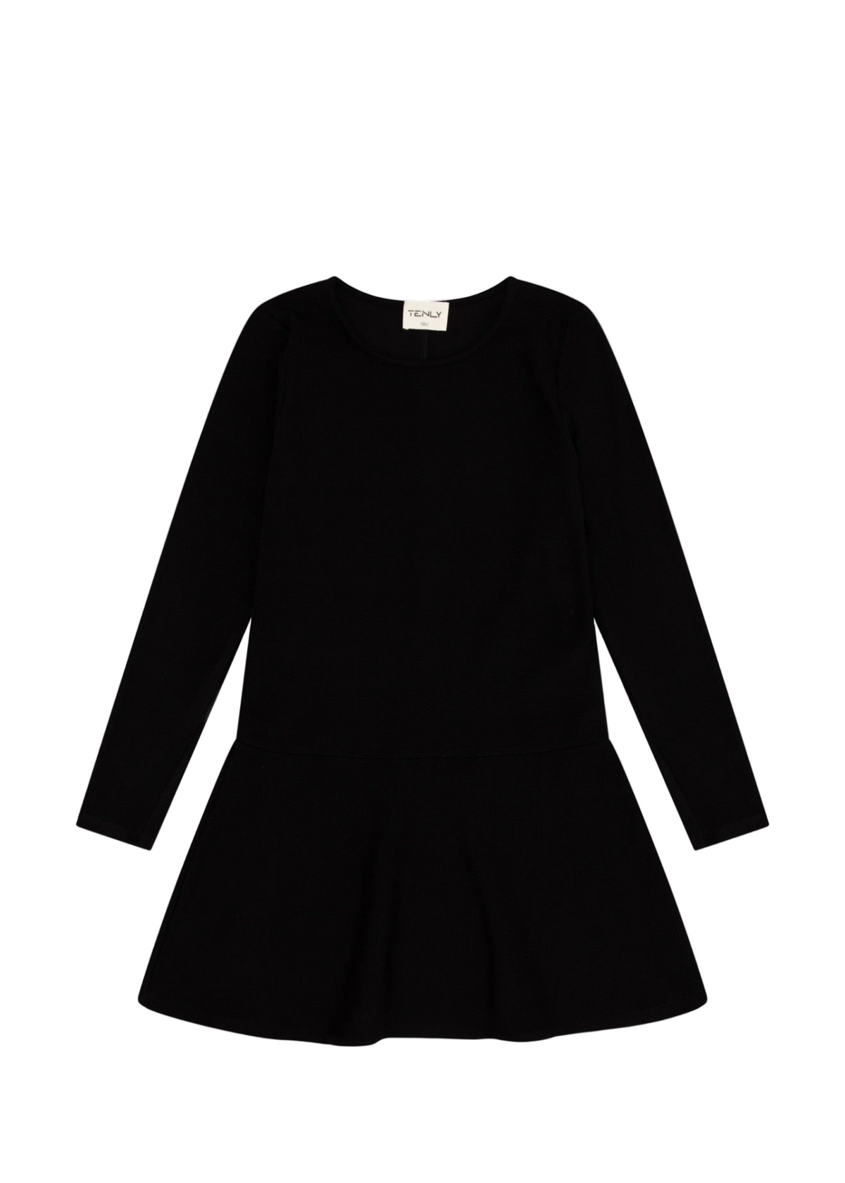 Ruffle Hem Long Sleeve Dress