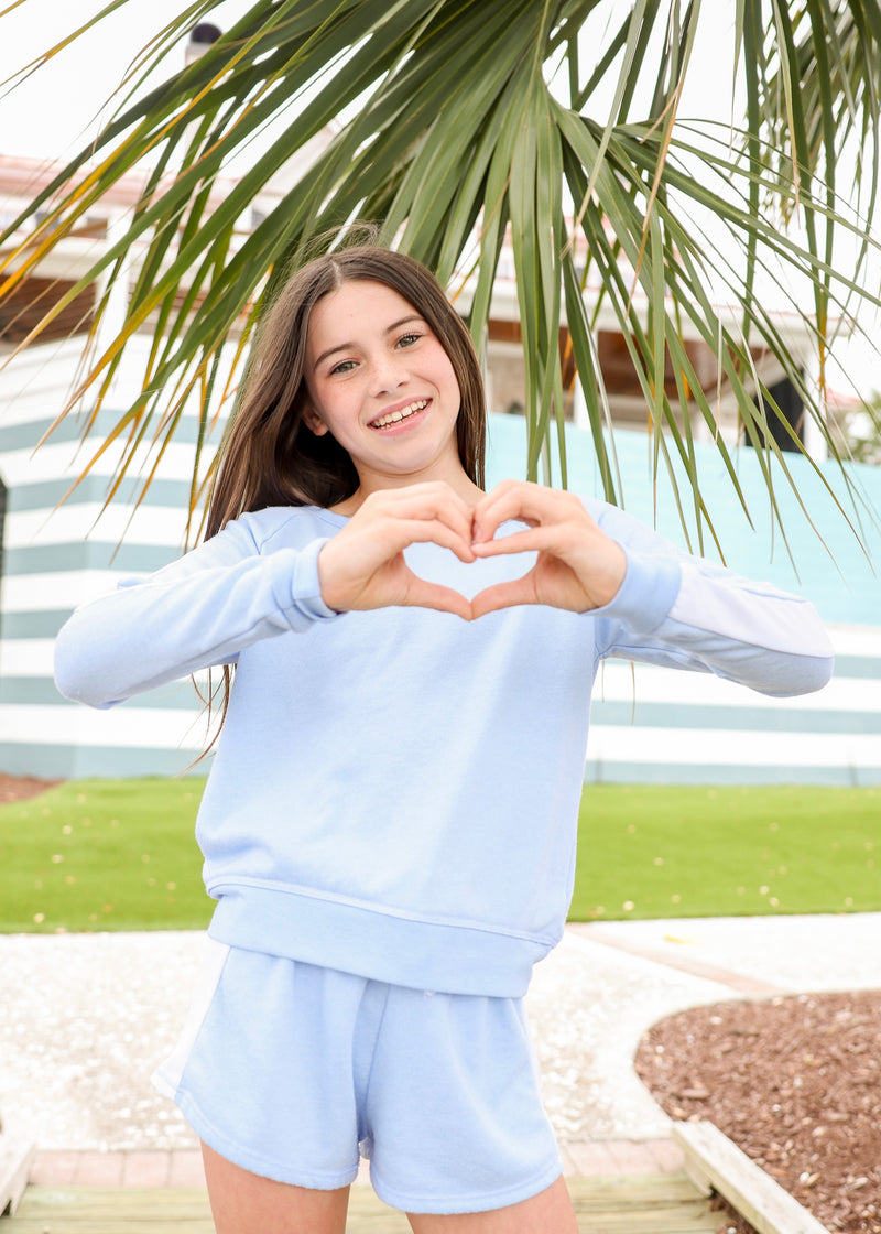 Light Blue Contrast Panel Crew