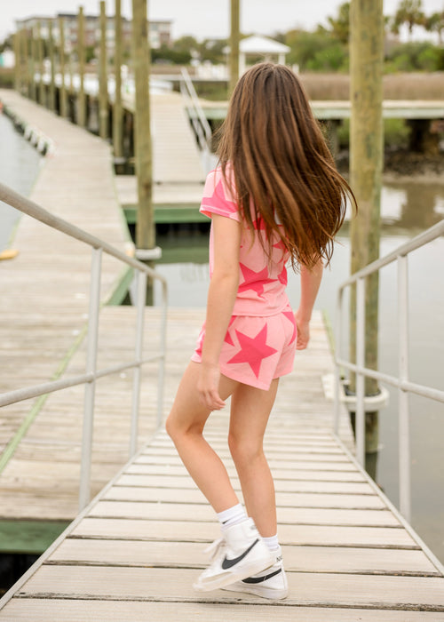 Light Coral Star Shorts