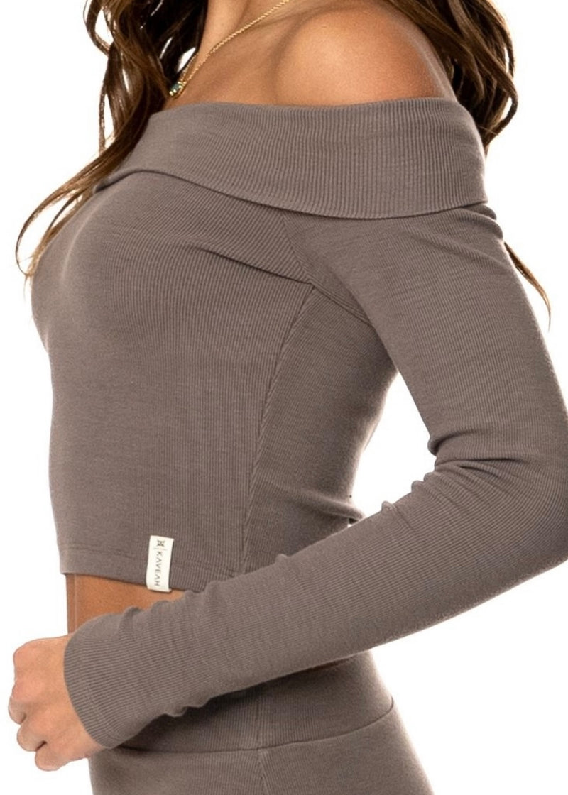 Ribbed Off The Shoulder Top