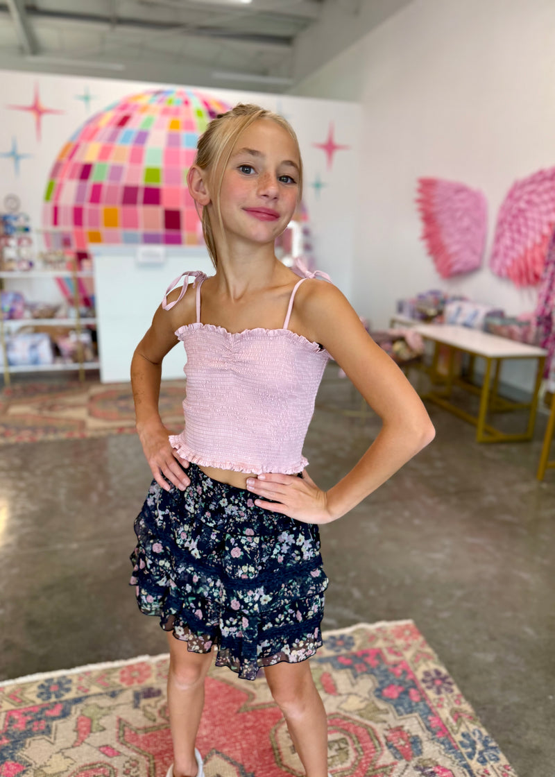 Georgia Satin Smocked Top