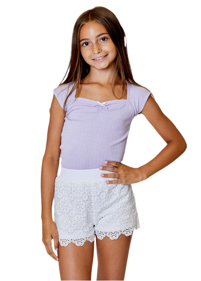 White Crochet Shorts