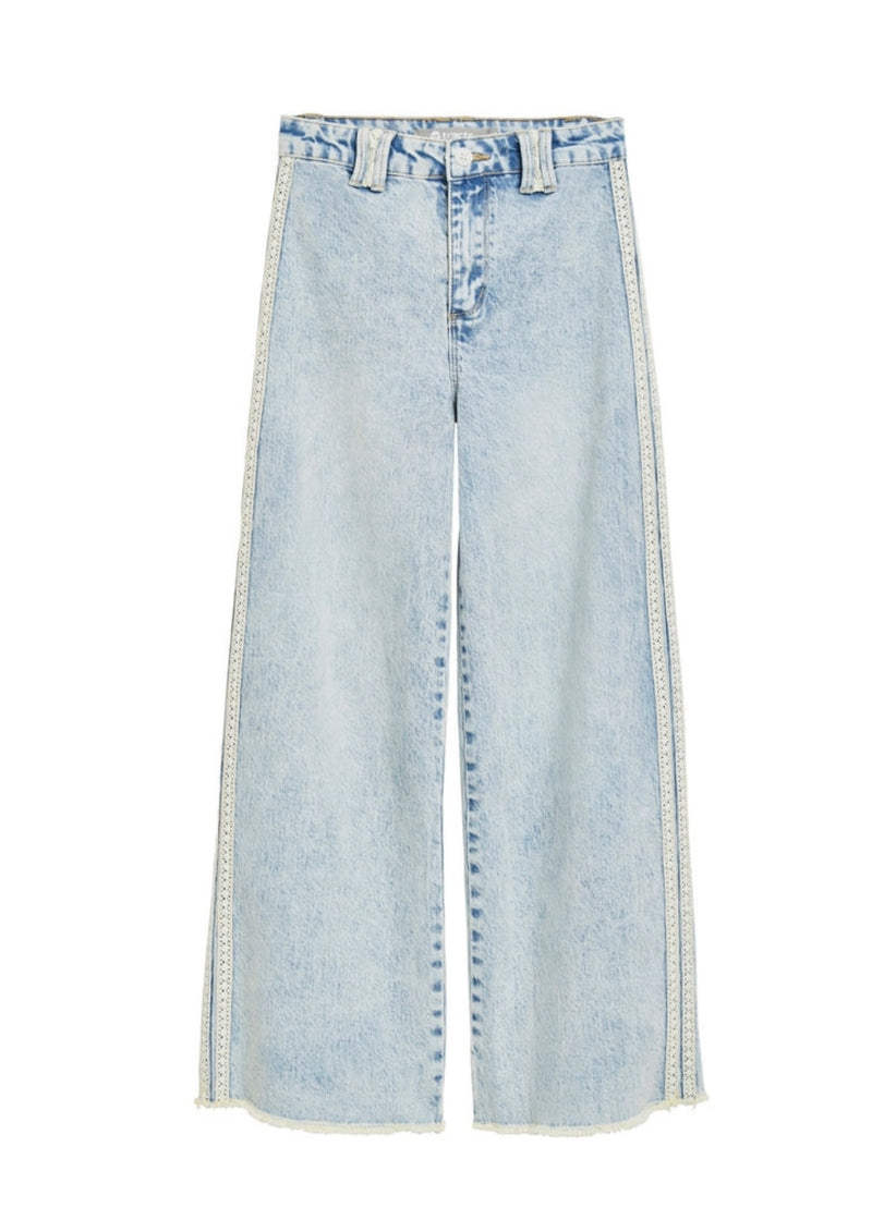 Lace Stripe Wide Leg