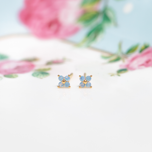 Teeny Tiny Blue Blossom Studs