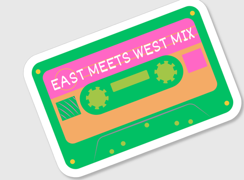 East Meets West Sticker