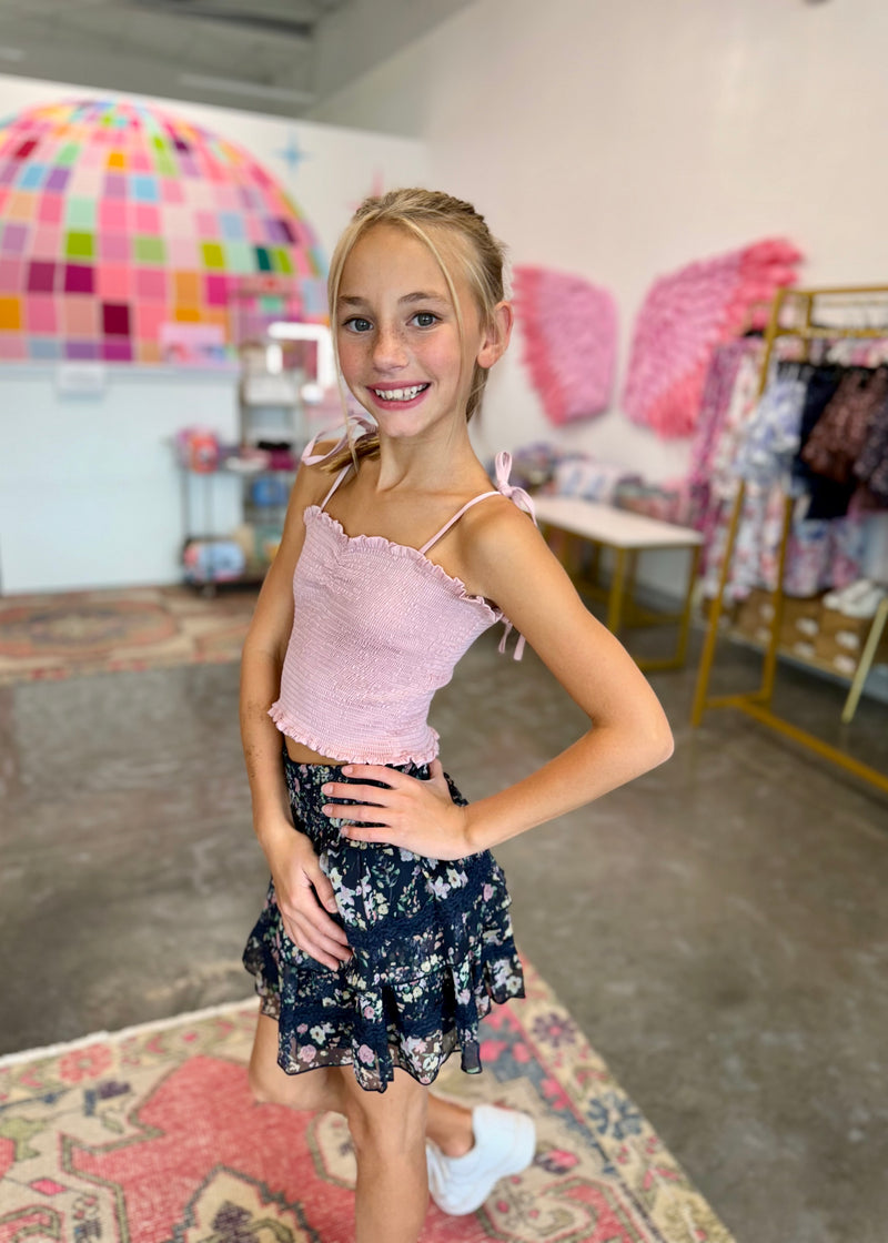 Georgia Satin Smocked Top