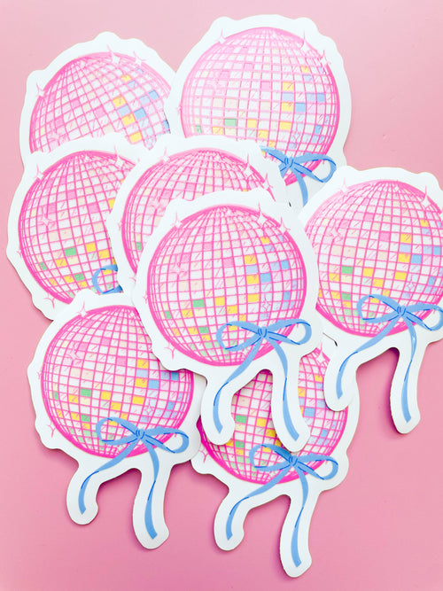 Rainbow Disco Ball Sticker