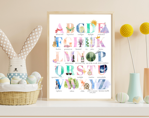 Swiftie Alphabet Eras ABCs 8x10 Print