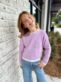 Lilac Layered Pocket Sweater