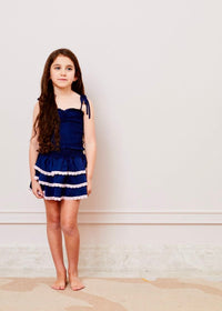 Georgia Navy Satin Top