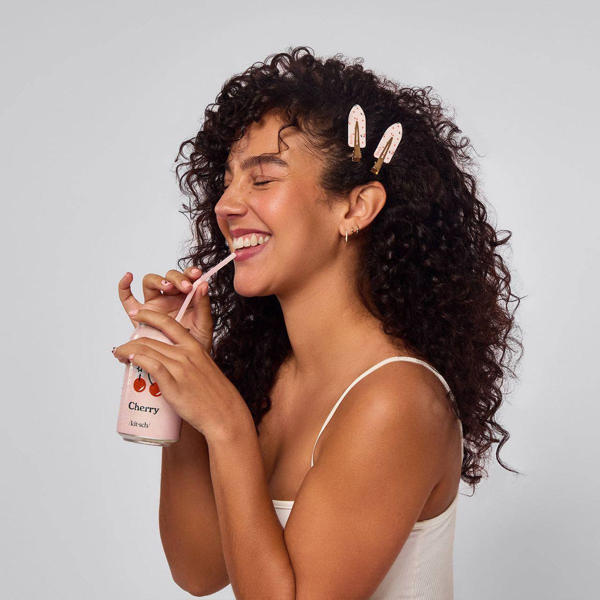 Recycled Plastic Creaseless Clips-Cherry Print