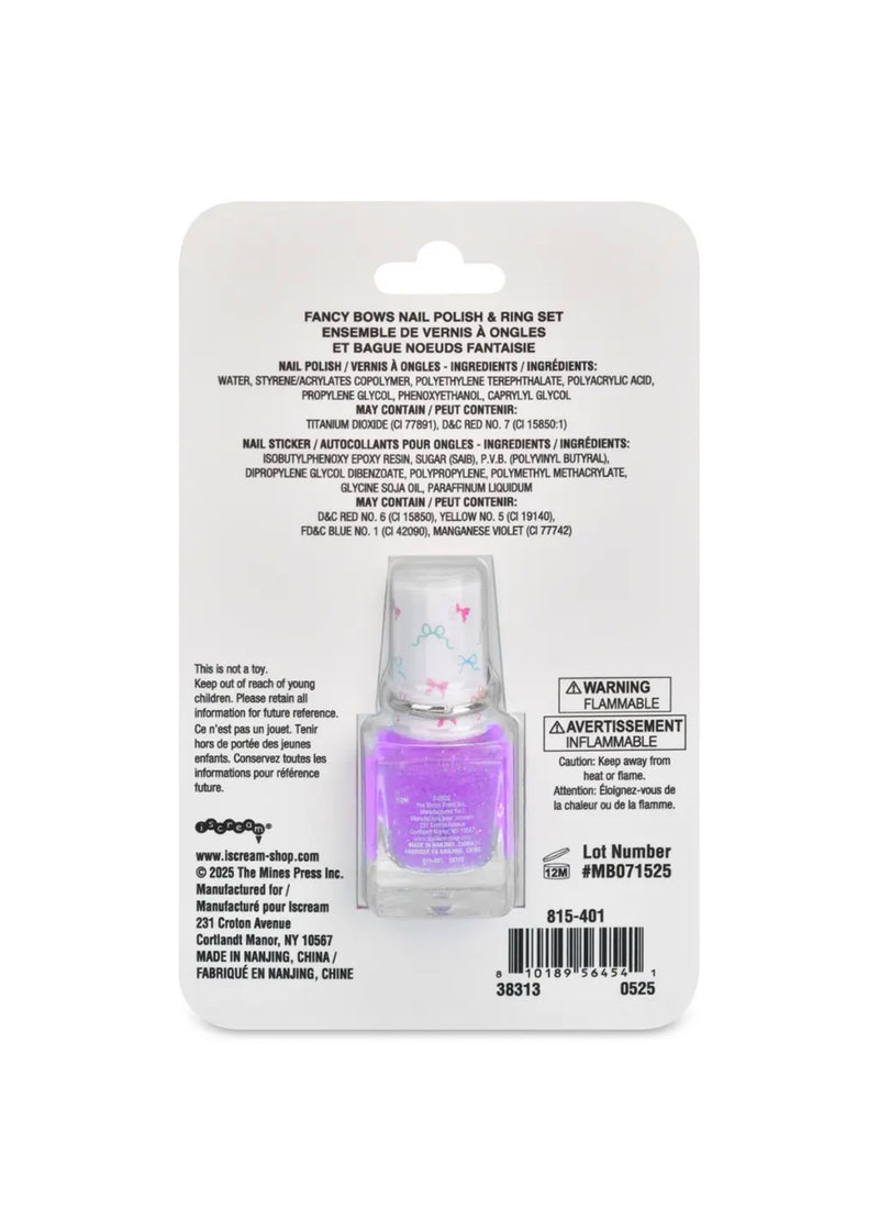 Fancy Bows Nail Polish Ring Set