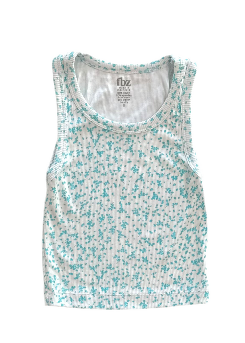 Teal Floral Tank