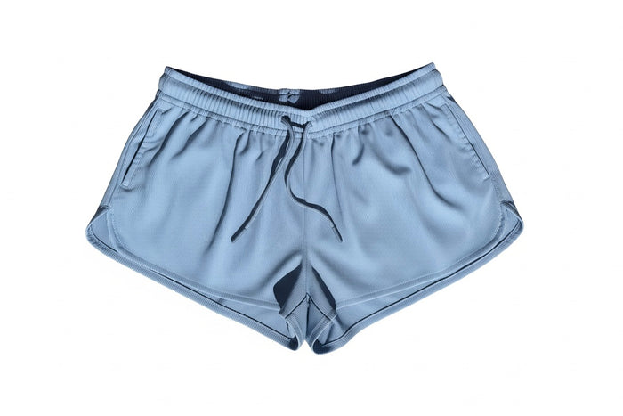 Ribbed Shorts-Pink And Blue