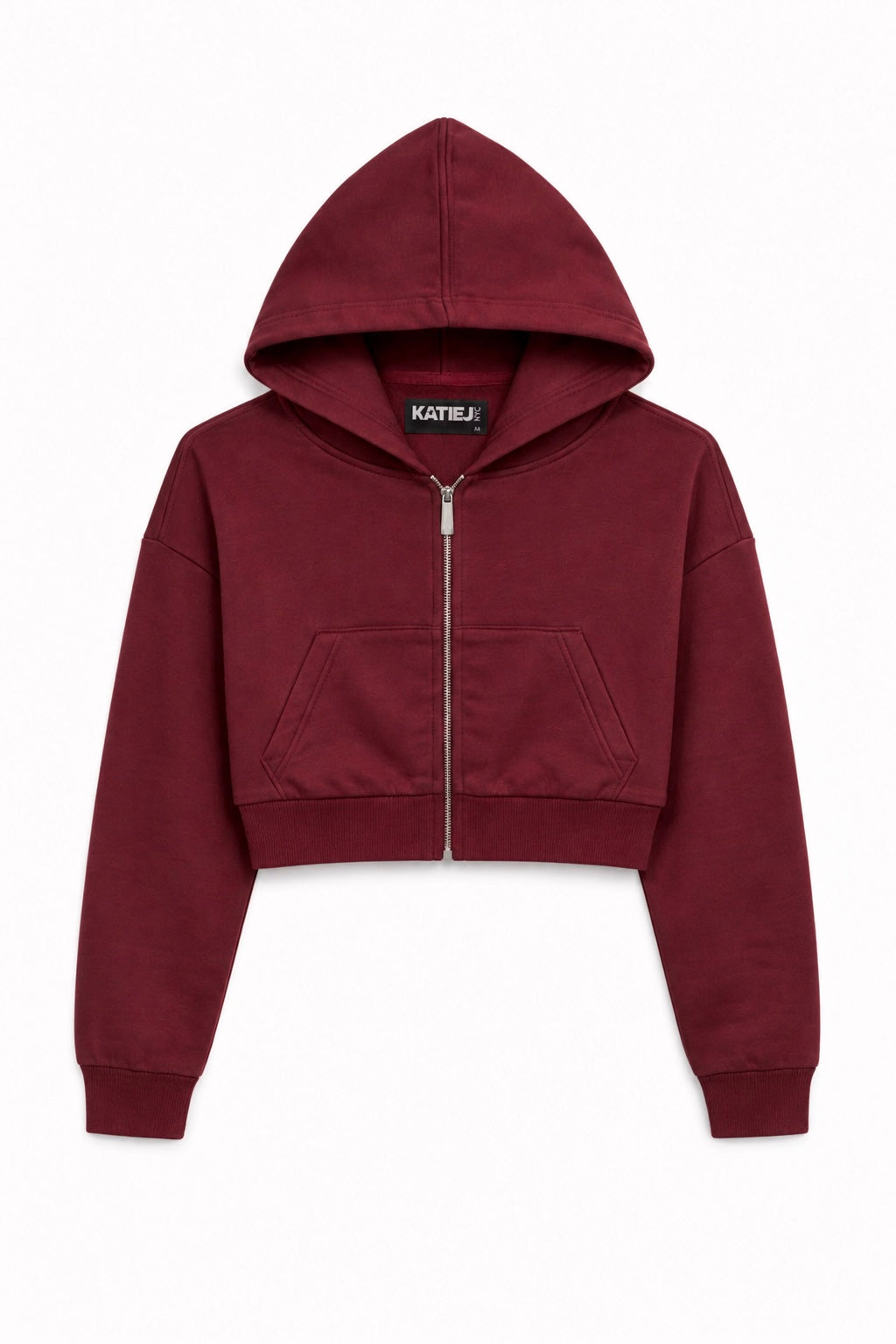 Tween Tristan Crop Hoodie-Burgundy