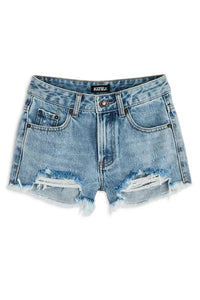Junior Light Wash Malibu Denim Shorts