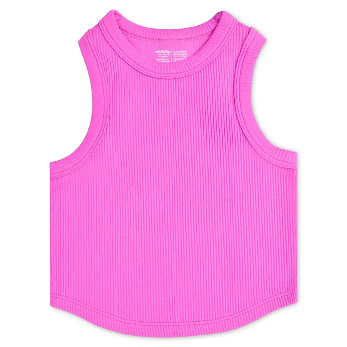 Cropped Ribbed Racerback Top Perfectly Pink