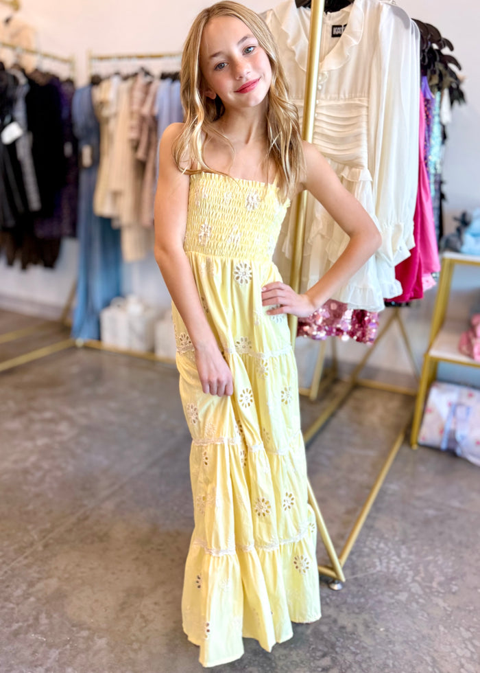 Striped Embroidery Maxi Dress