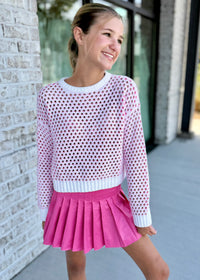 Fuchsia Pleated Skirt