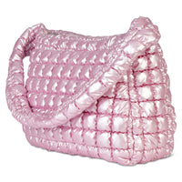 Icy Rose Puffer Overnight Bag