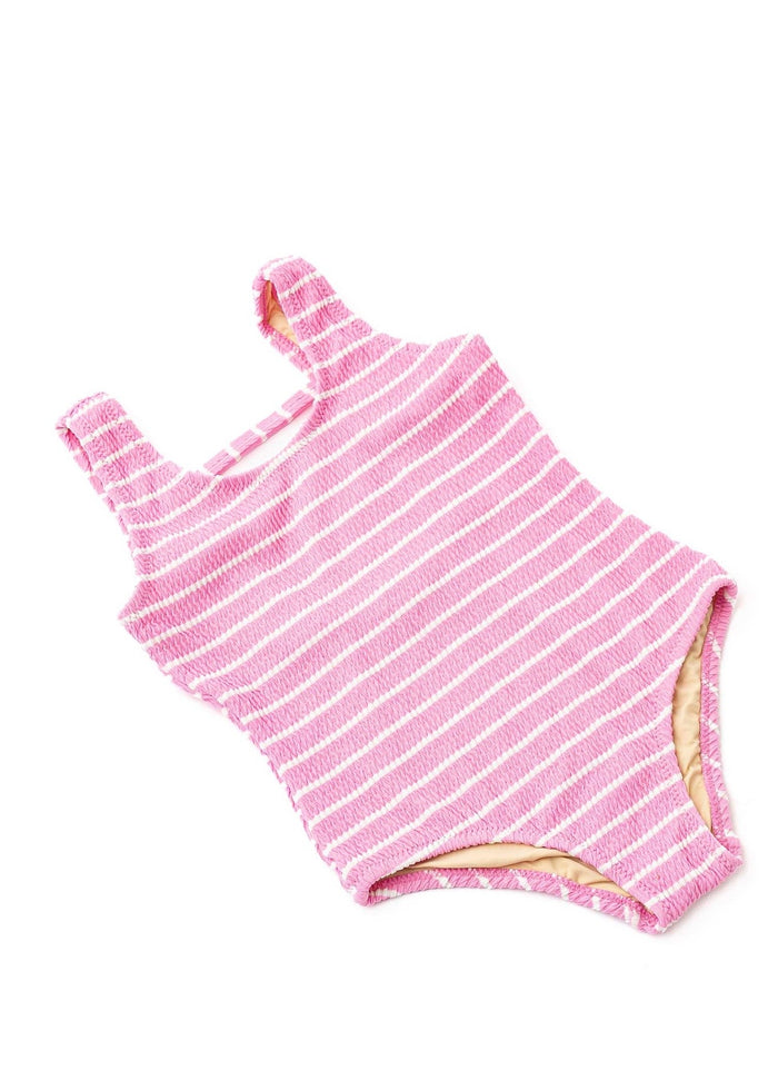 Pink Stripe Crinkle One Piece