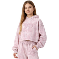 Pink Camo Stud Cropped Hoodie