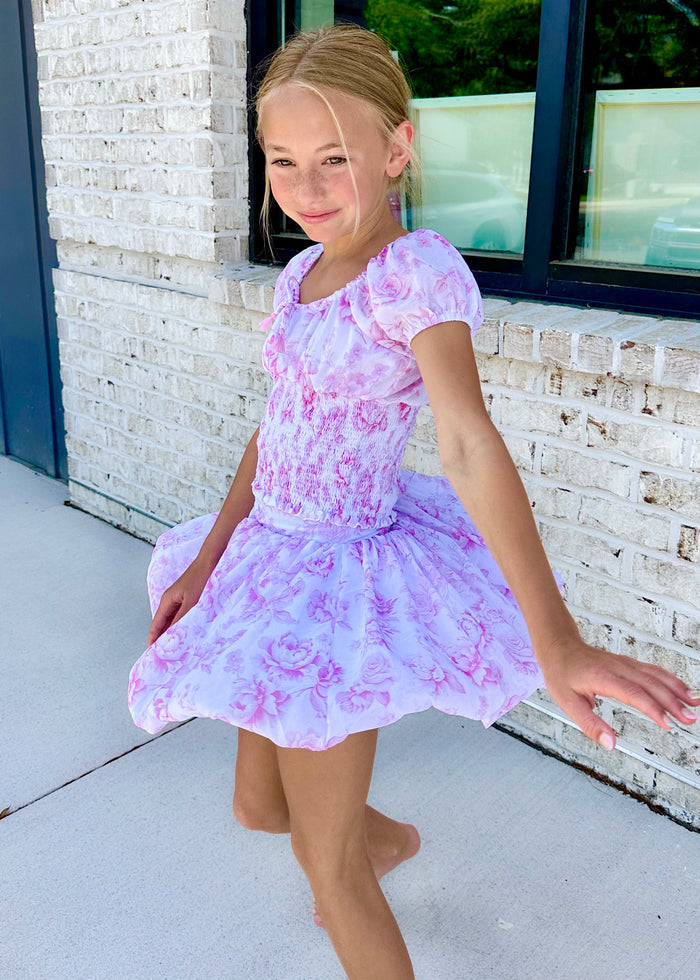 Pink Floral Bubble Skirt