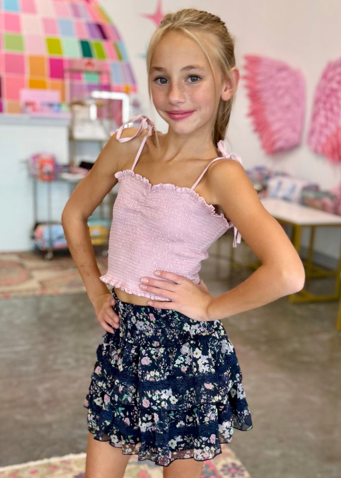 Georgia Satin Smocked Top