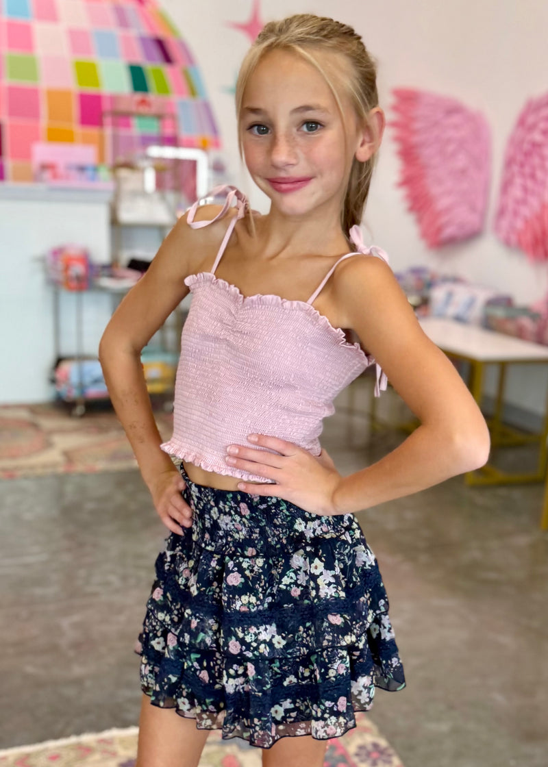 Georgia Satin Smocked Top