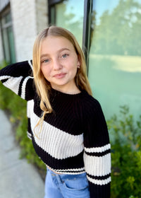 Black And Cream Stripe Sweater