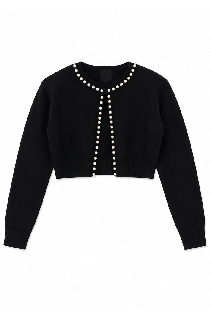 Tween Kitty Hem Sweater With Pearls