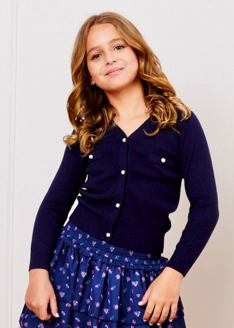 Mickey Navy Cardigan