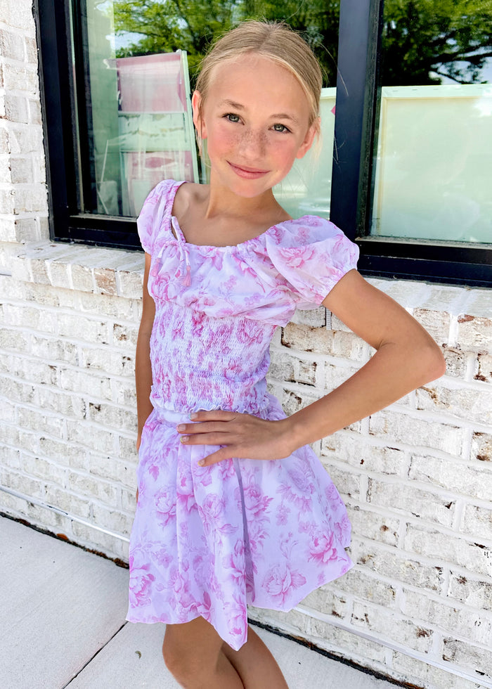 Pink Floral Smocked Top
