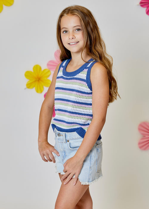 Blue Waves Combo Stripe Tank
