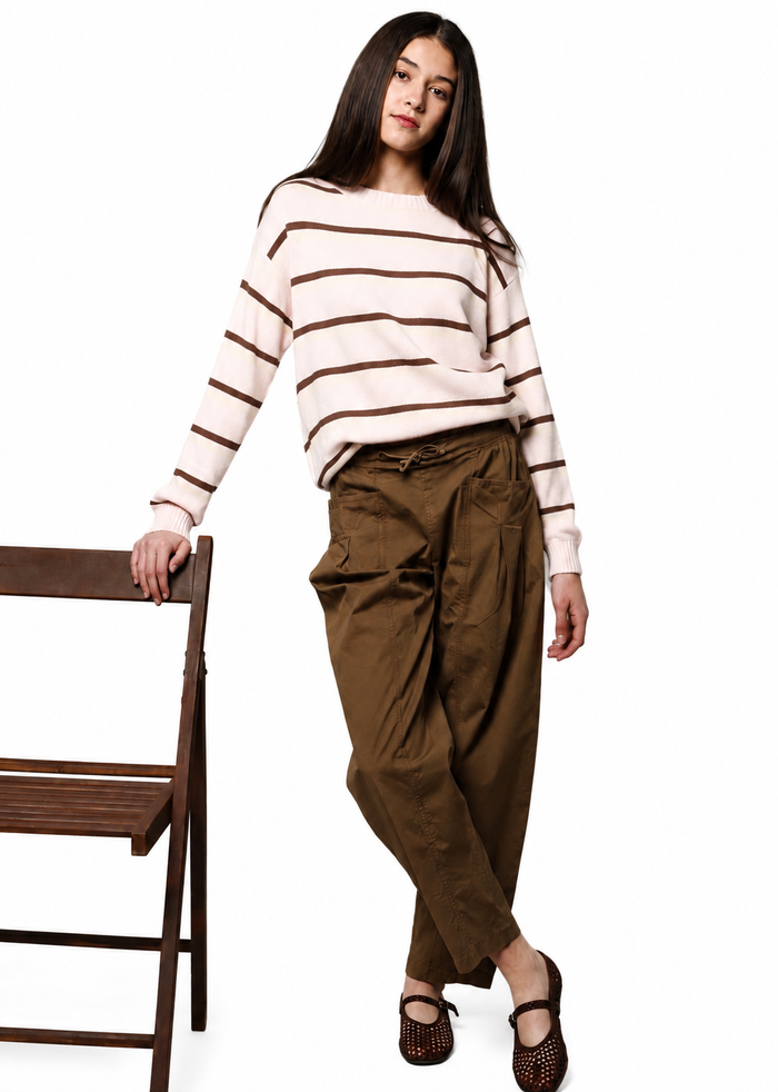 Tenly Poplin Barrel Leg Trousers