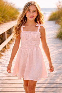 Design History Peach Smocked Dress