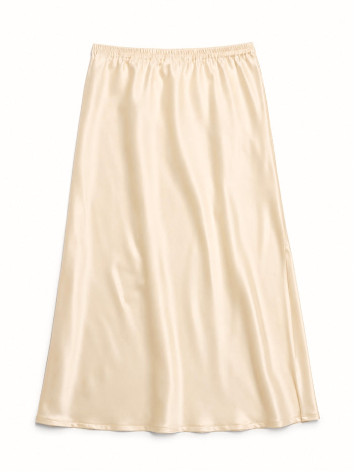 Joey Satin Maxi Skirt-Champagne