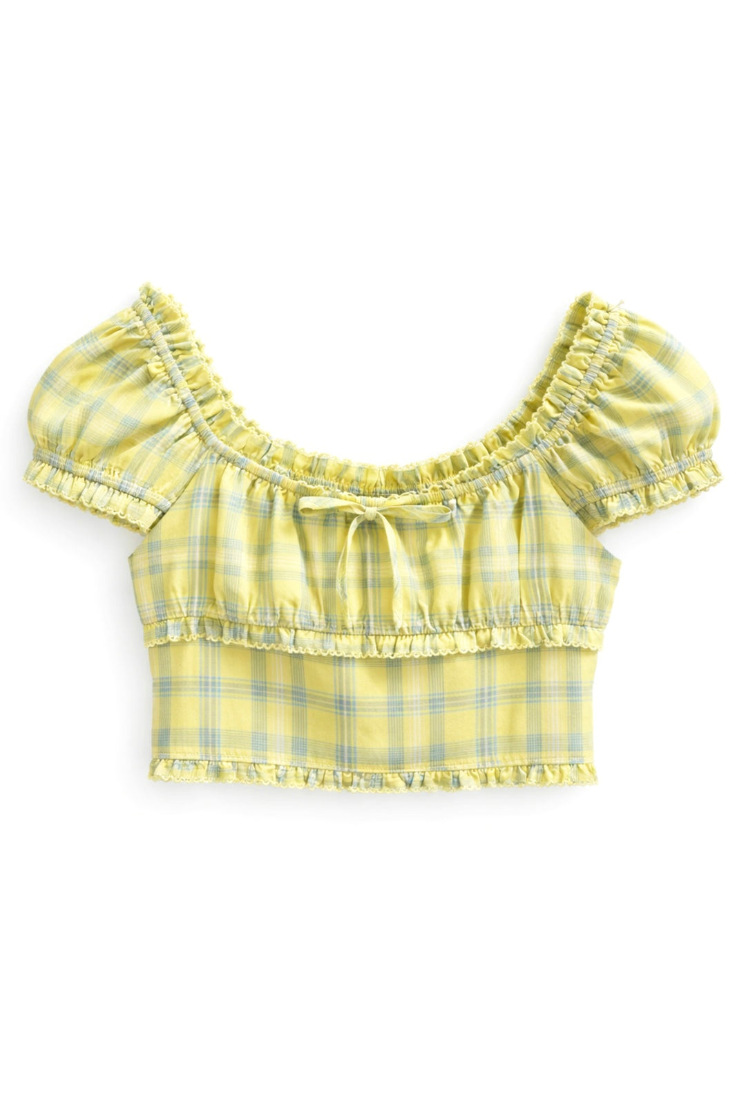 Tween Heather Plaid Top