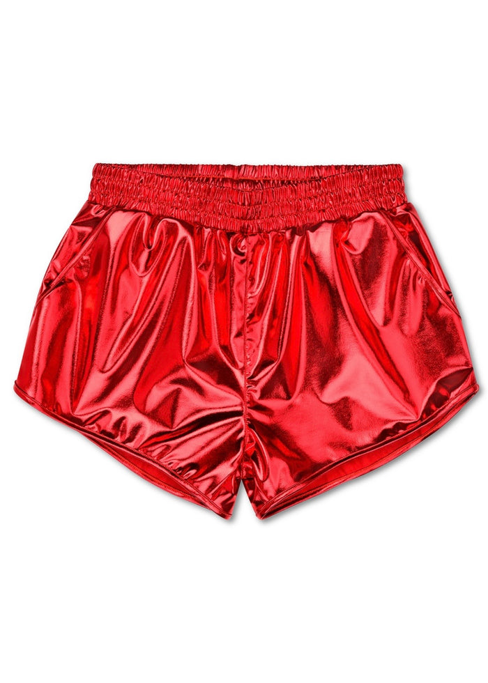 Red Metallic Shorts