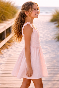 Design History Peach Smocked Dress