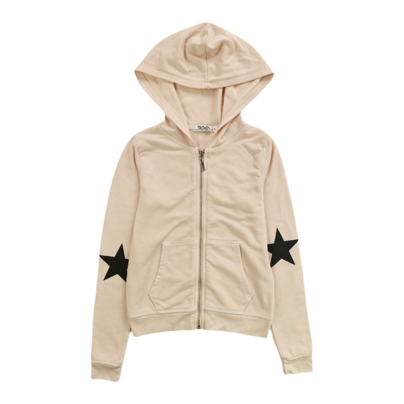 Beige Zip Up Hoodie