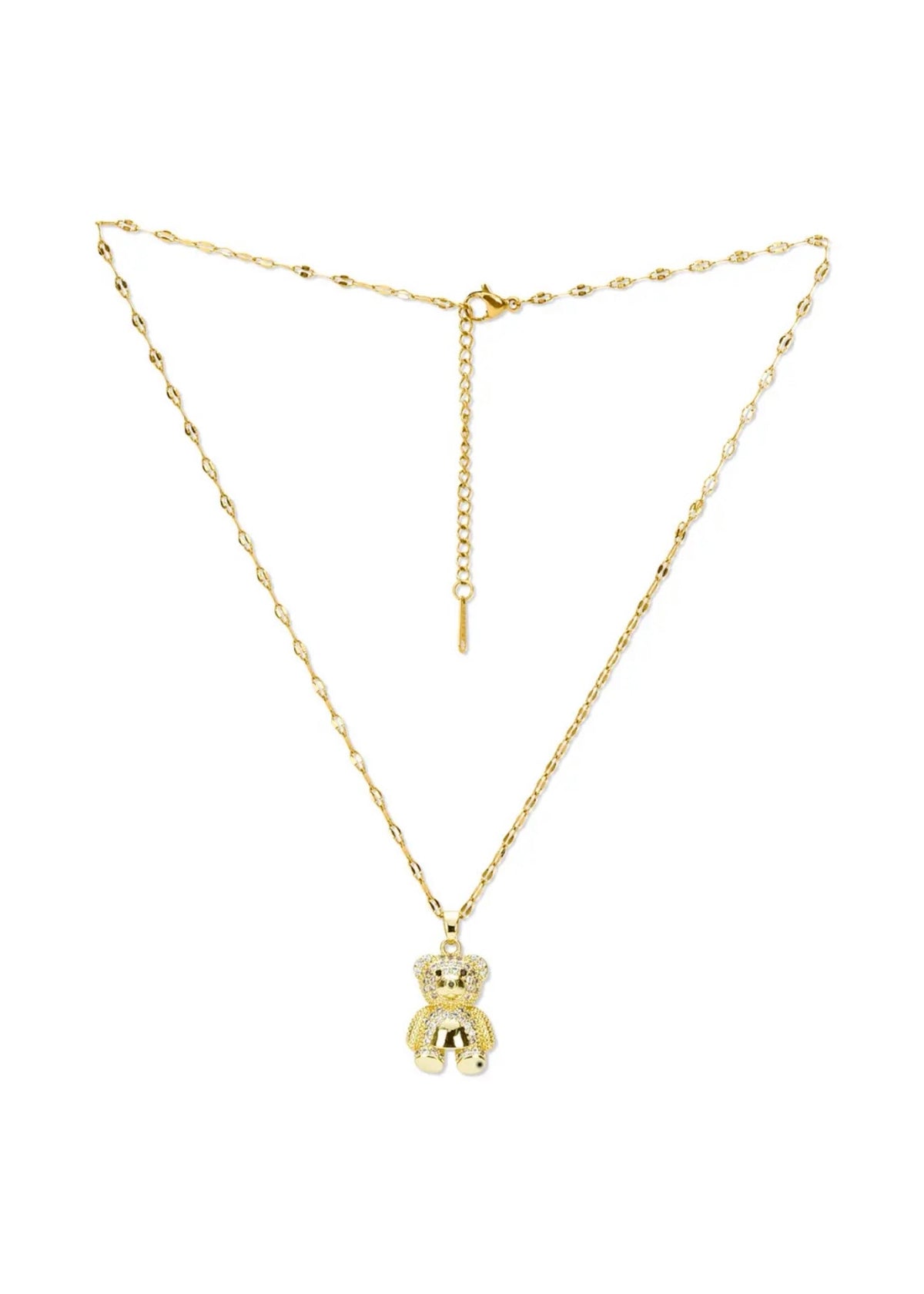 Bear Charm Necklace & Ring Set