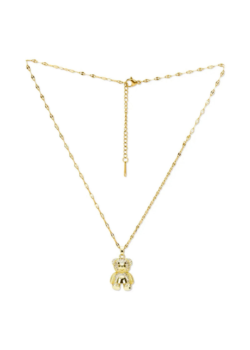 Bear Charm Necklace & Ring Set