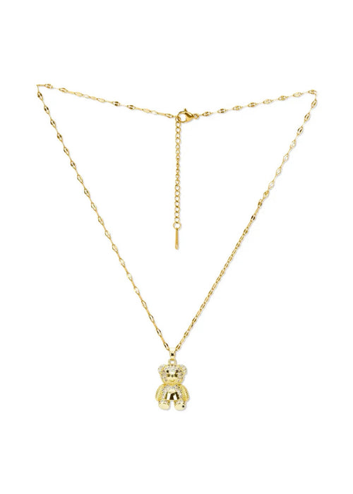 Bear Charm Necklace & Ring Set