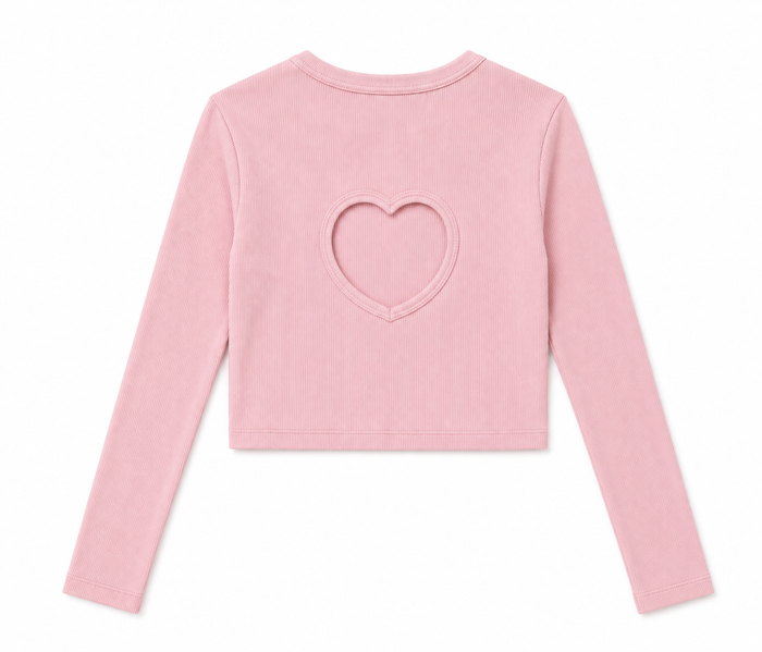 Sloane Ribbed Heart Long Sleeve Top