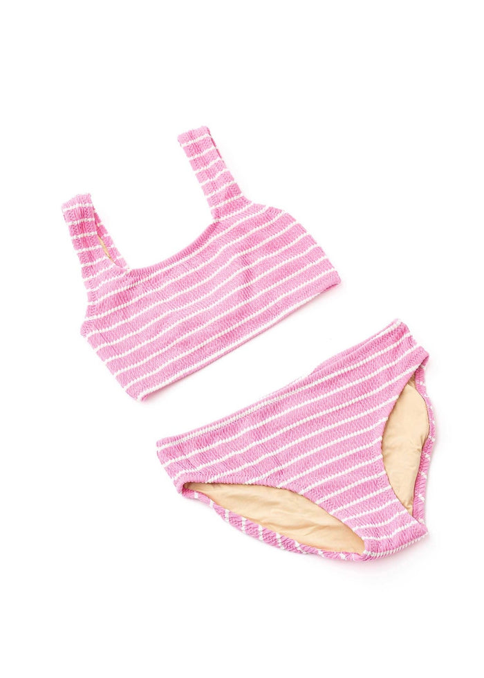 Pink Stripe Crinkle Two Piece