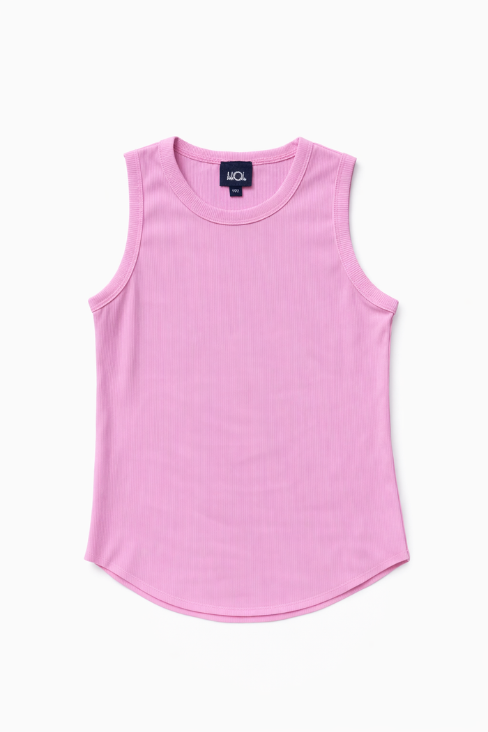 Ribbed Tank-Pink And Blue