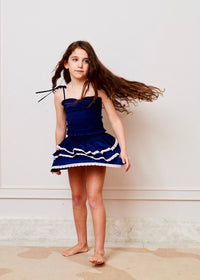 Georgia Navy Satin Top