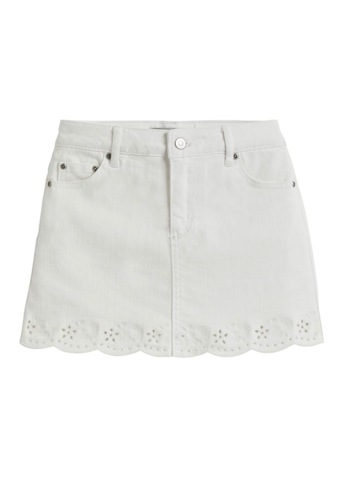 Floral Embroidery Eyelet Skort