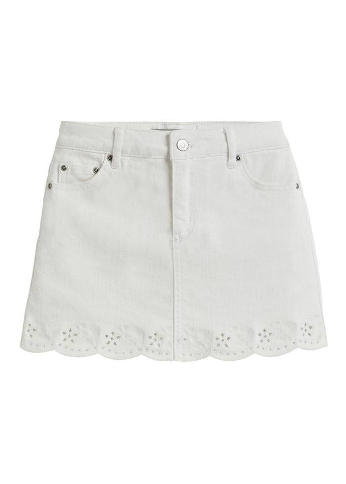 Floral Embroidery Eyelet Skort